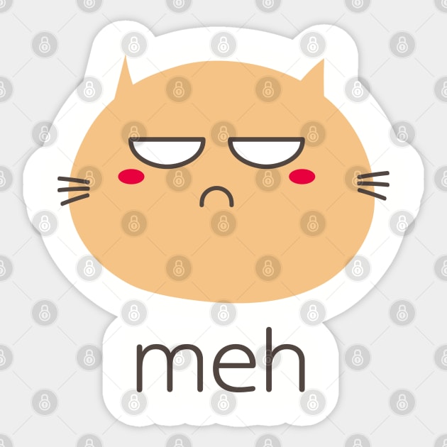 Sarcastic Funny Angry Cat MEH Halloween Sticker by MasliankaStepan